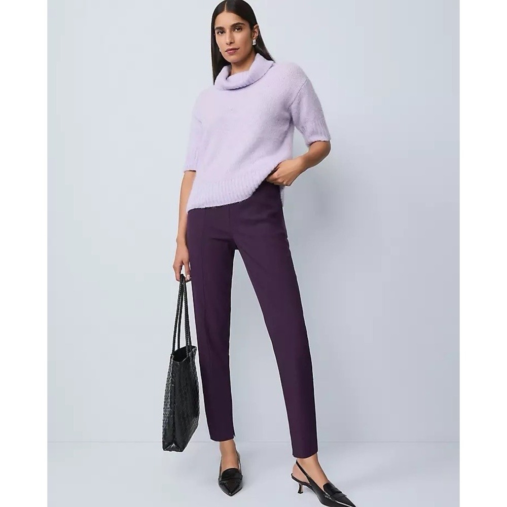 Ann‎ Taylor Natalie Pant Size 12 Aubergine Career Wear Office Business Casual